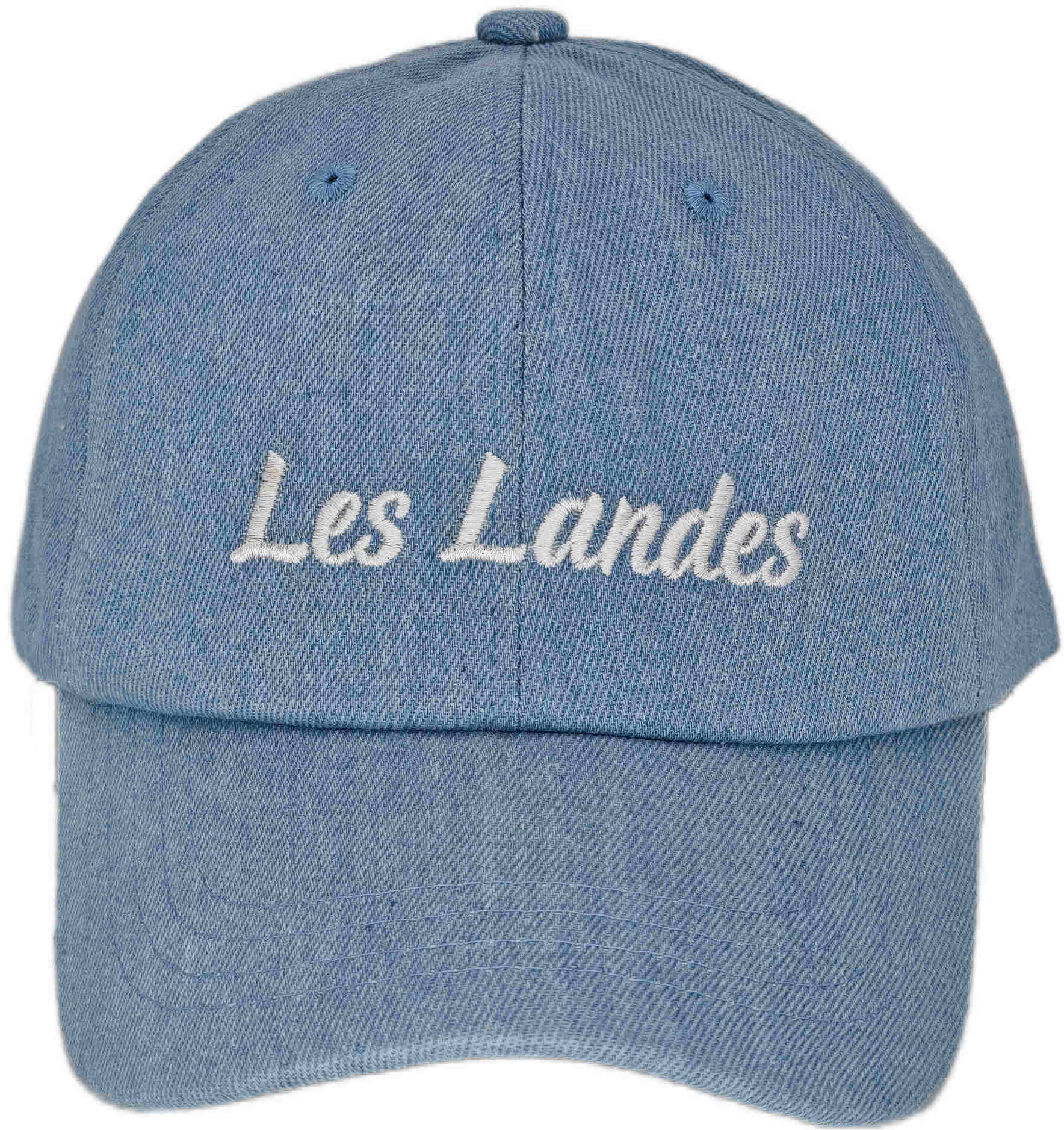 Set of 12 Denim Caps with Embroidery from Les Landes