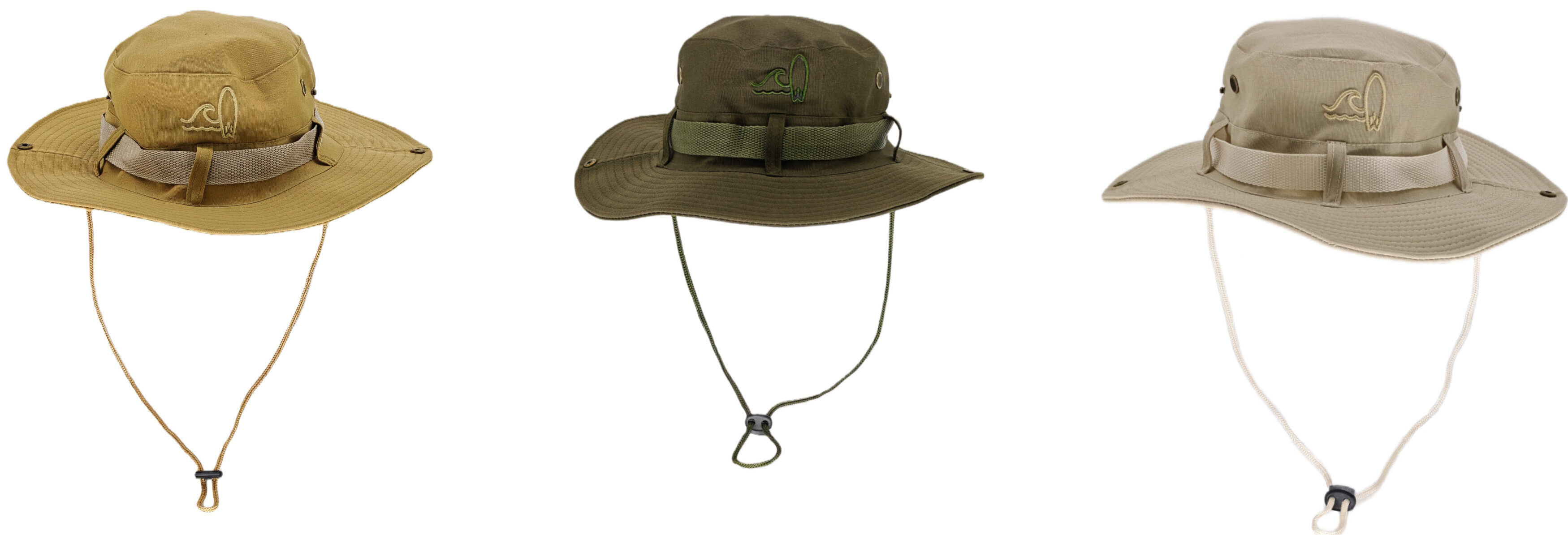 Lot de 12 chapeaux australiens avec logo Surf brodé