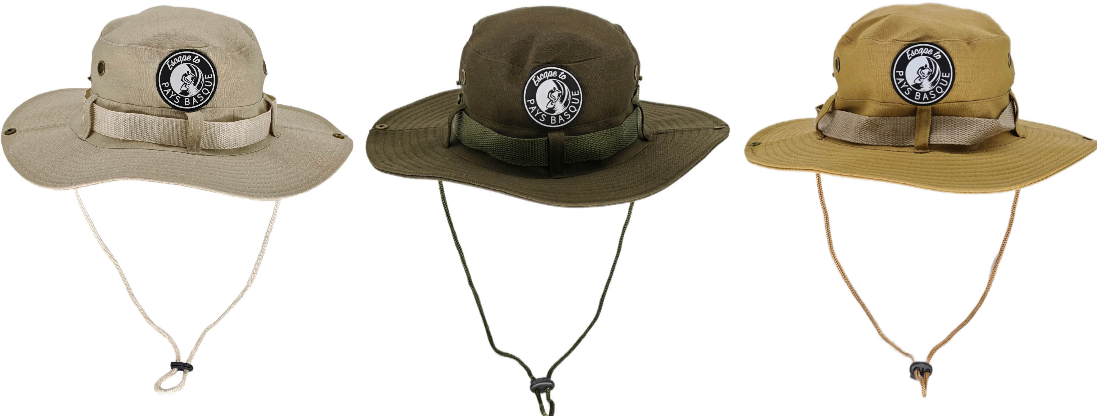 Set mit 12 australischen Hüten „Flucht ins Baskenland“