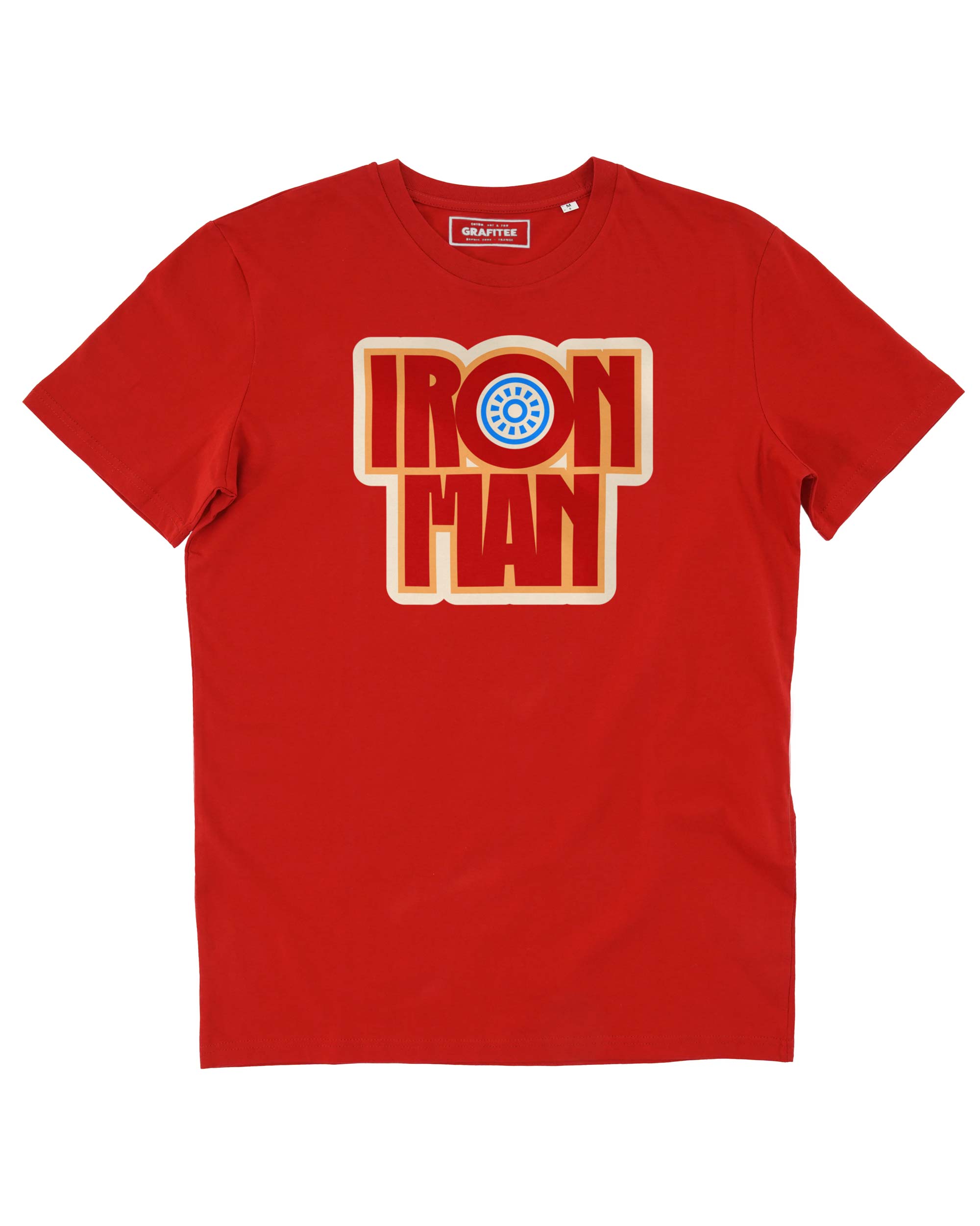 T-shirt badge iron man rouge - Cadeau original
