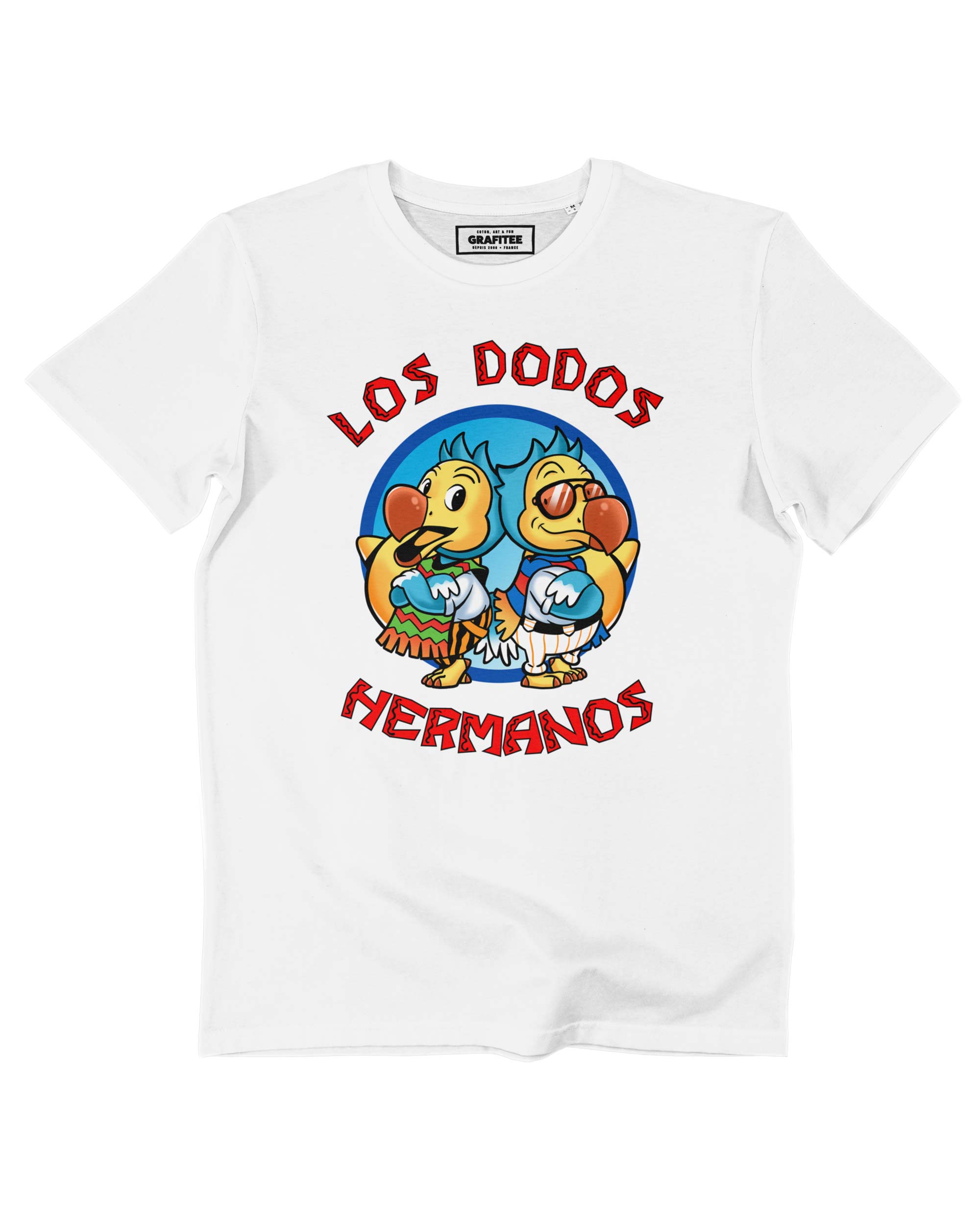 T-shirt los dodos hermanos blanc coton GOTS