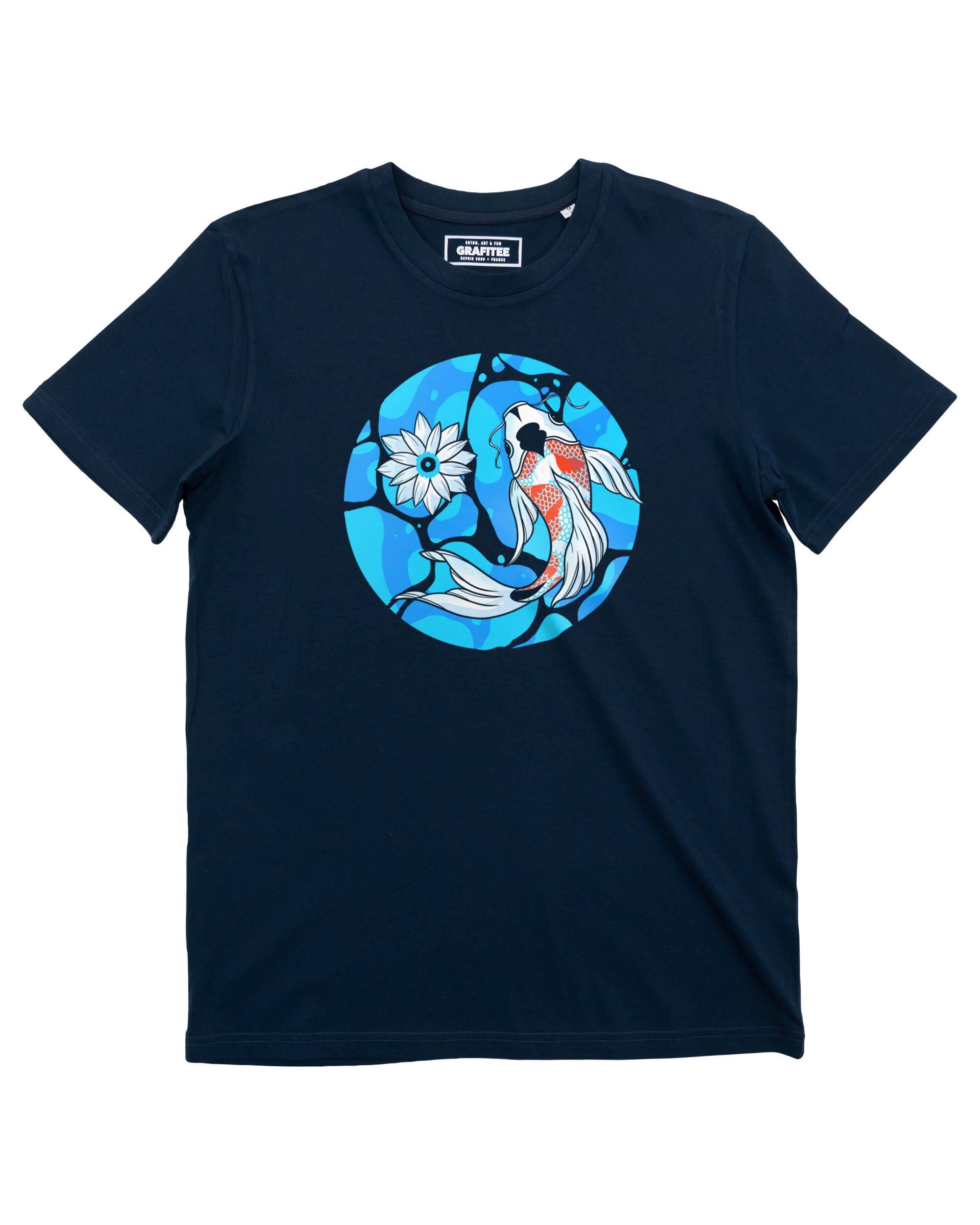 T-shirt oeil du lotus navy coton GOTS