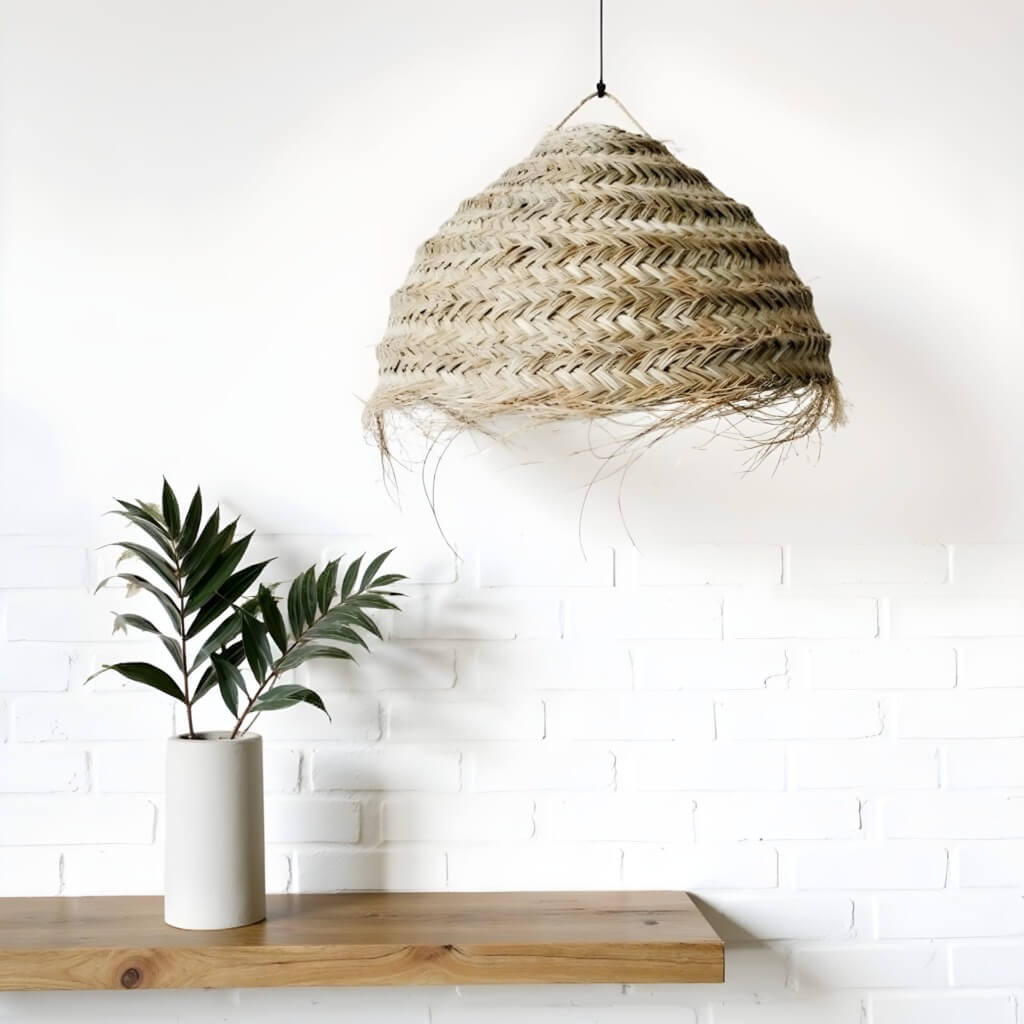 Grand Handwoven Straw Chandelier – Natural Artisan Pendant Light 50cm