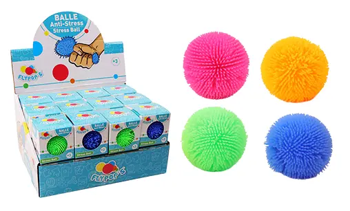 FLYPOP'S - Balle Herisson Anti-Stress - Jeu de Kermesse - 037214 - Modèle Aléatoire - Silicone