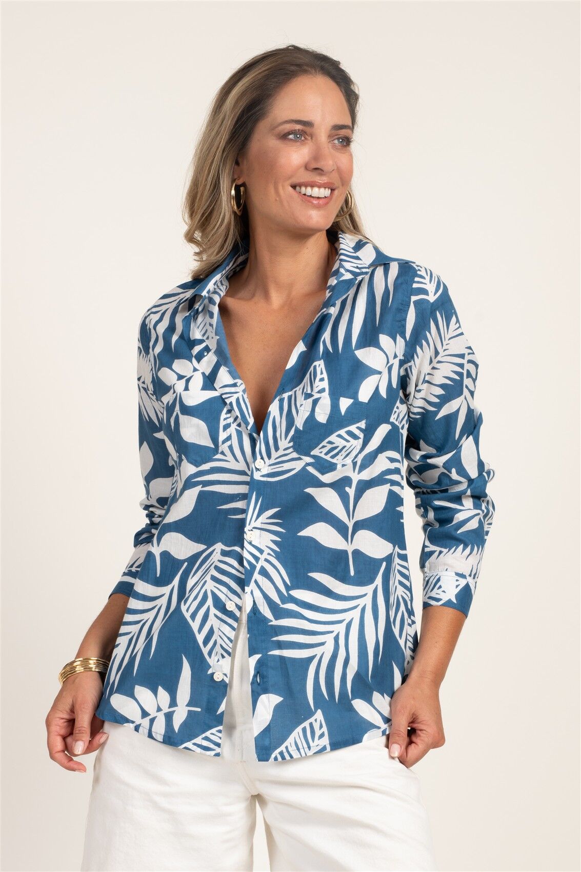 Camicetta in cotone GABRIELLE "Nabia Blue" (S M L XL)