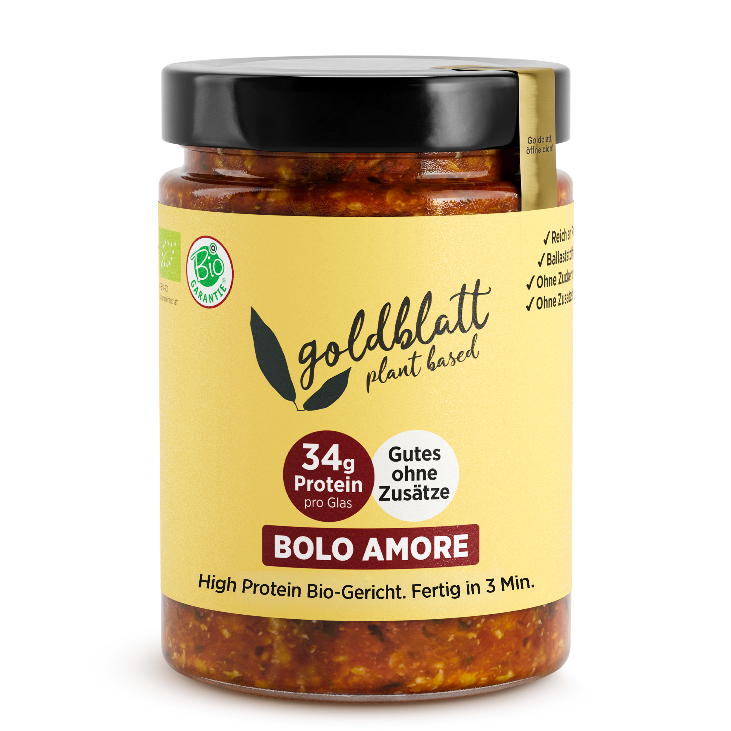 Goldblatt Organic Bolo Amore – Plato preparado estilo boloñesa con alto contenido proteico