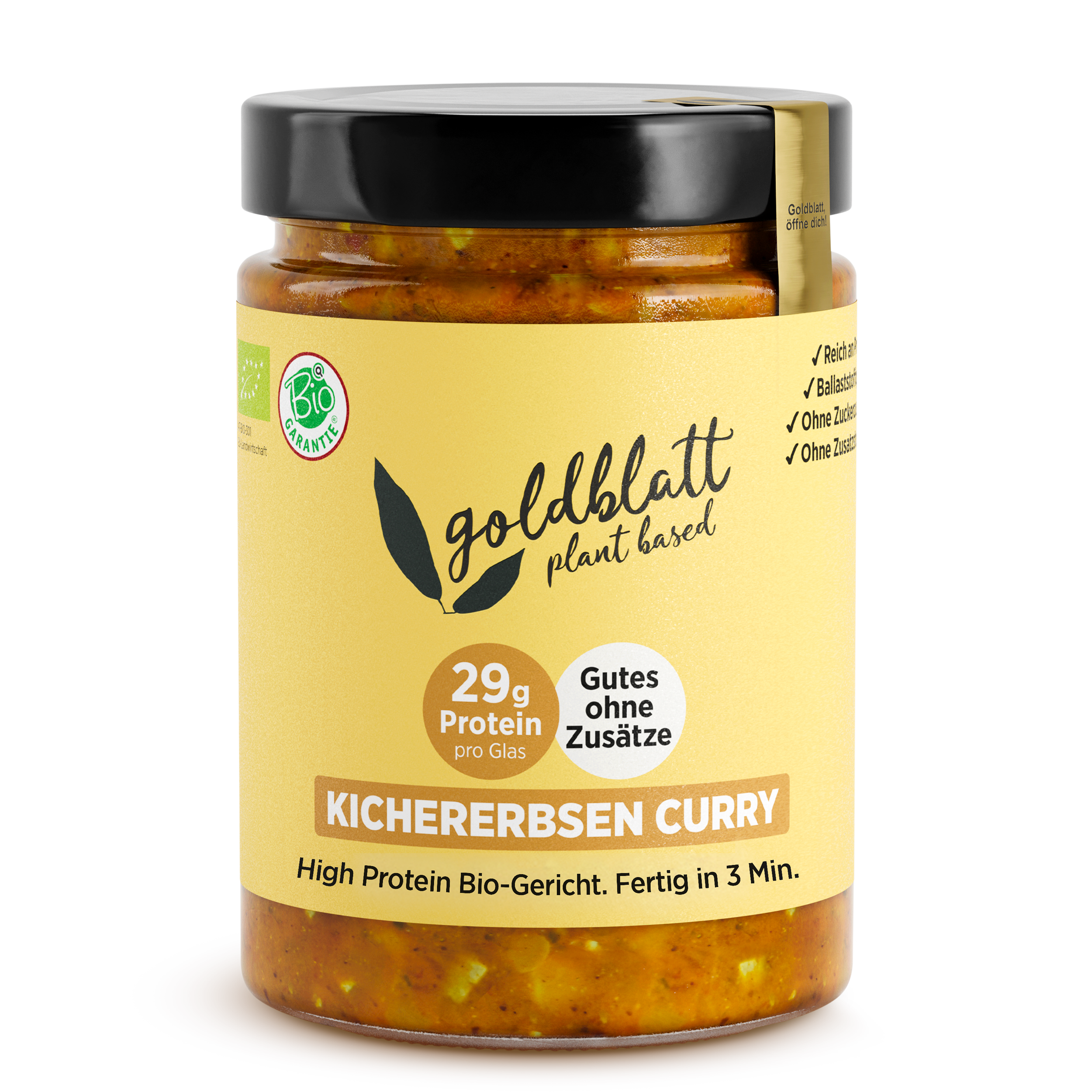 Curry de garbanzos orgánicos Goldblatt – Plato preparado con alto contenido en proteínas