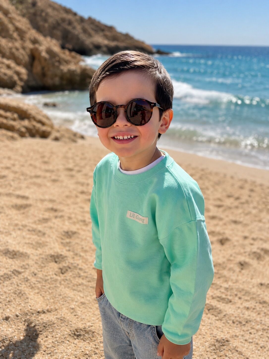 Solal mint sweatshirt - Boy's - Mint - Organic cotton