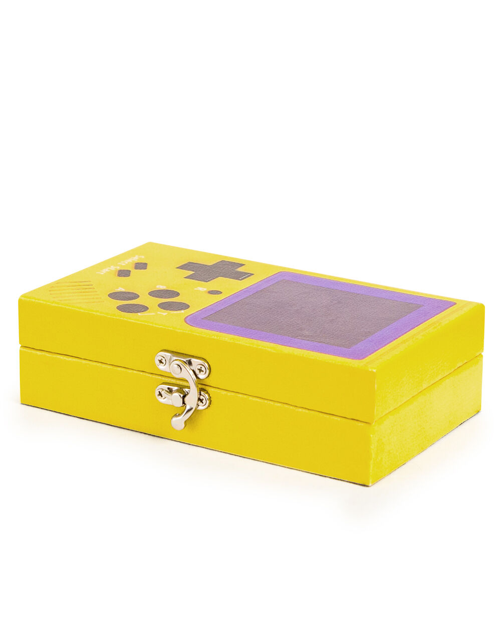 Gelbe Aufbewahrungsbox für Retro-Handheld-Spielkonsolen