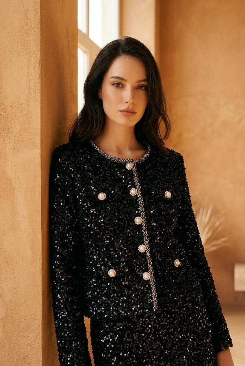 Perla Couture Chic Sequin Jacket