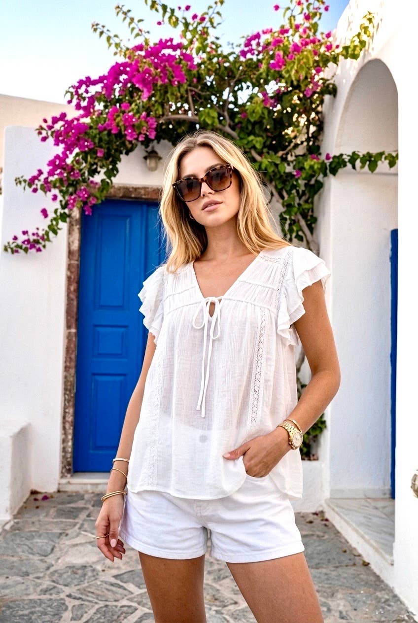 Bohemian Romantic Chic Ruffled Shirt