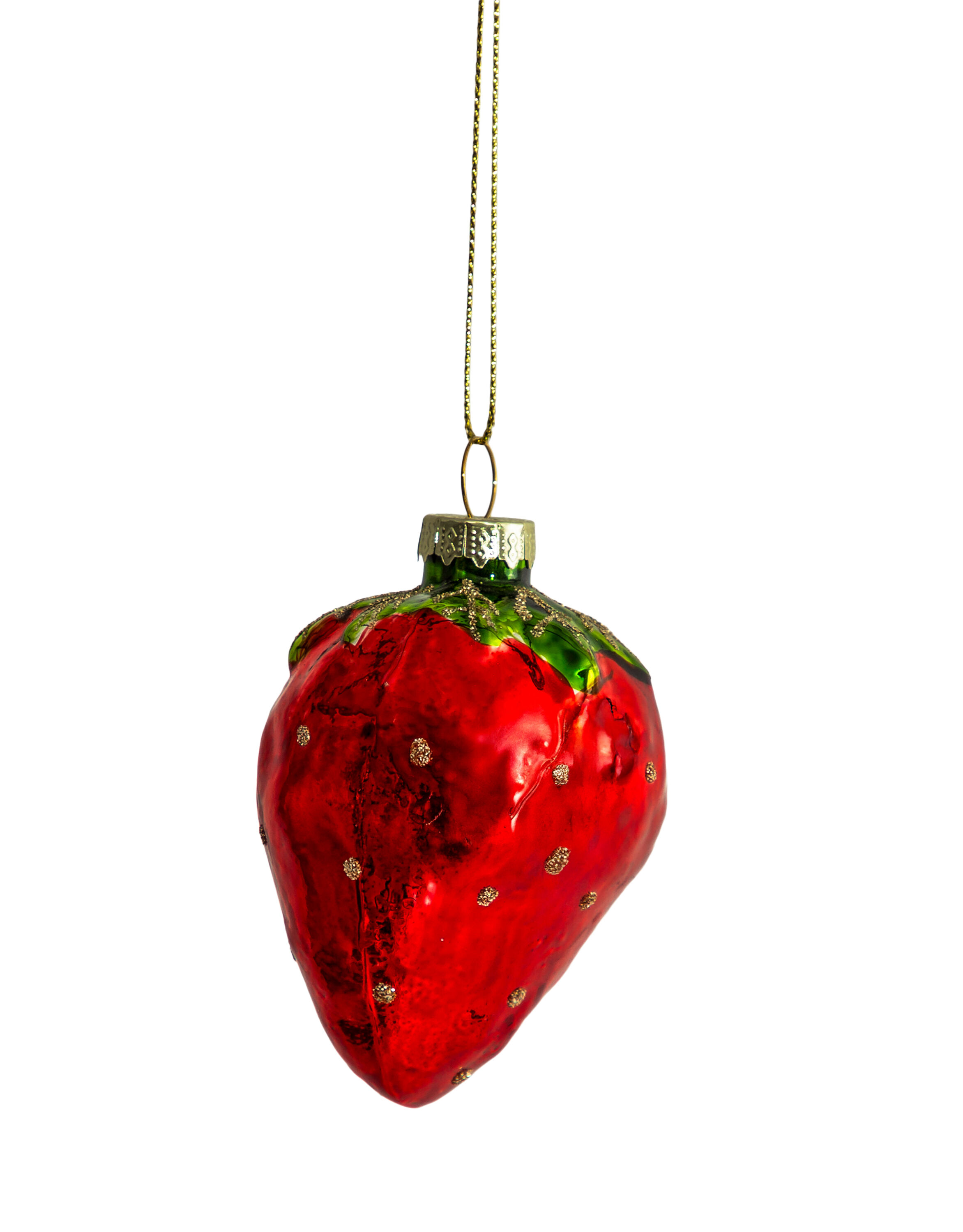 Strawberry Decorative Glass Hanging Ornament