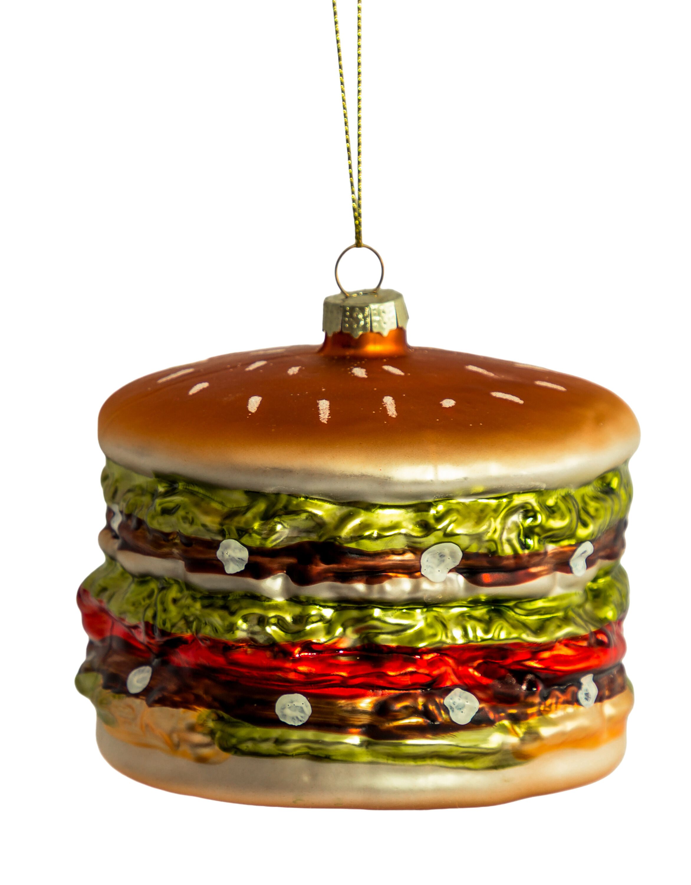 Burger Decorative Glass Hanging Ornament