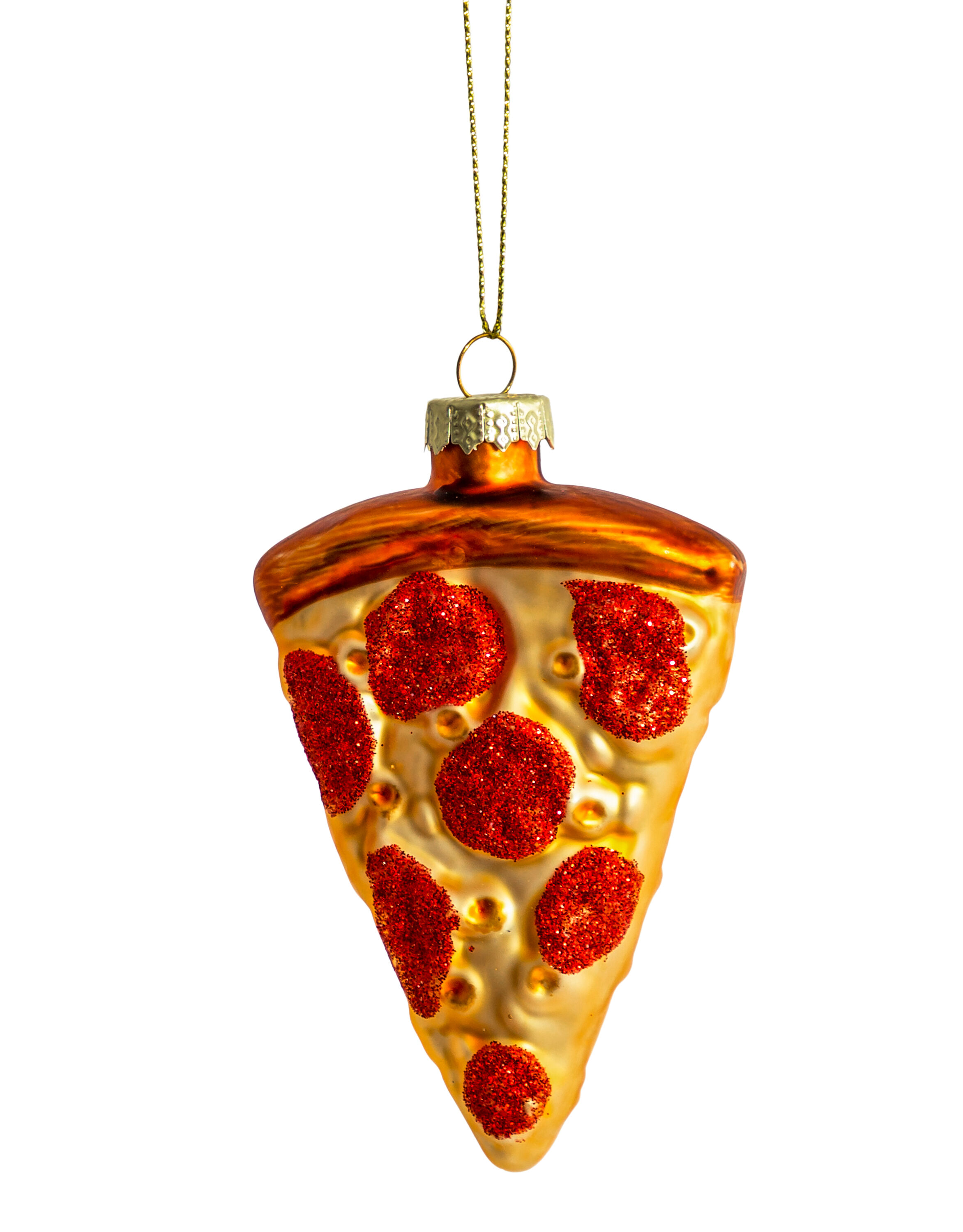 Pizza Slice Decorative Glass Hanging Ornament