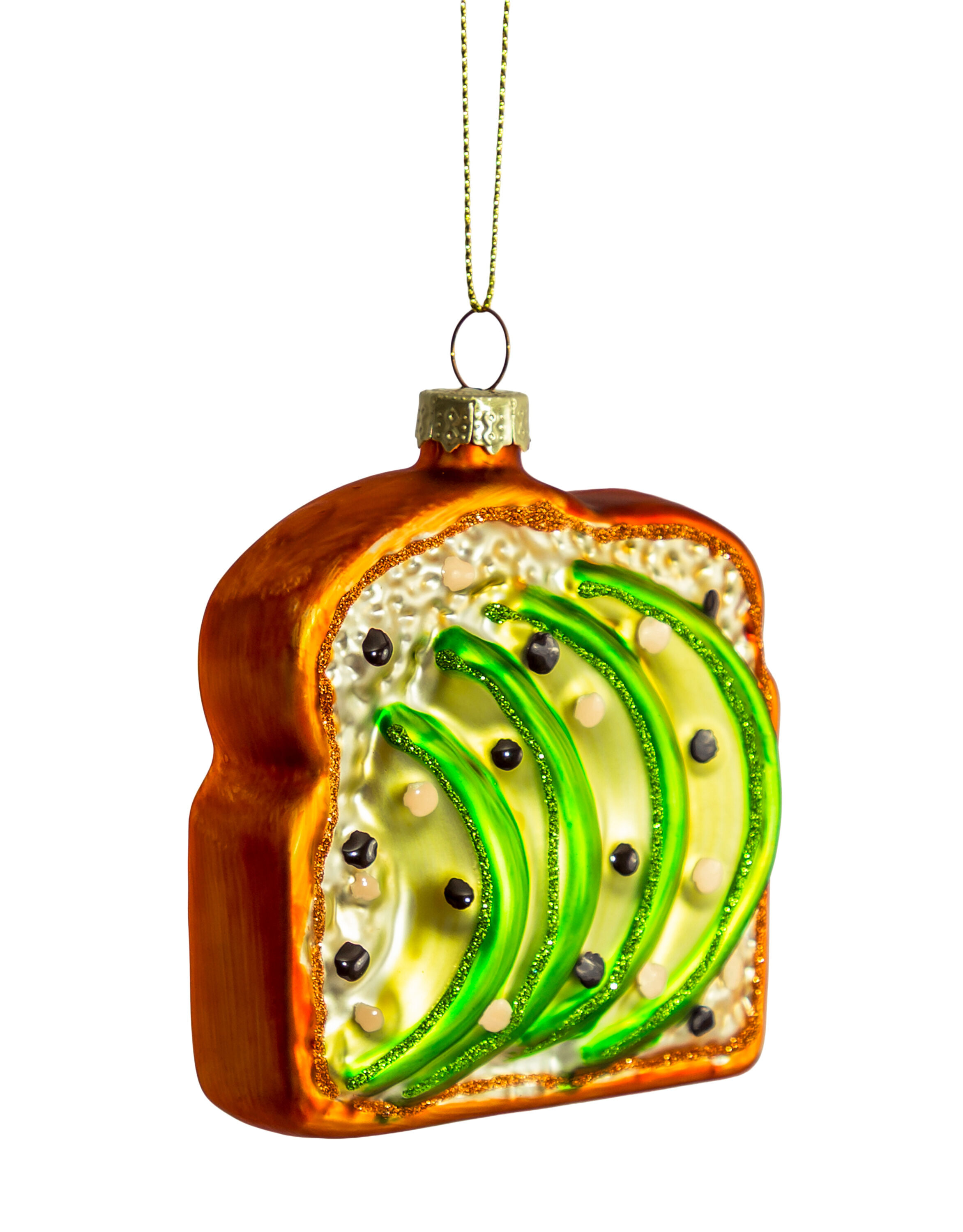 Avocado on Toast Decorative Glass Hanging Ornament