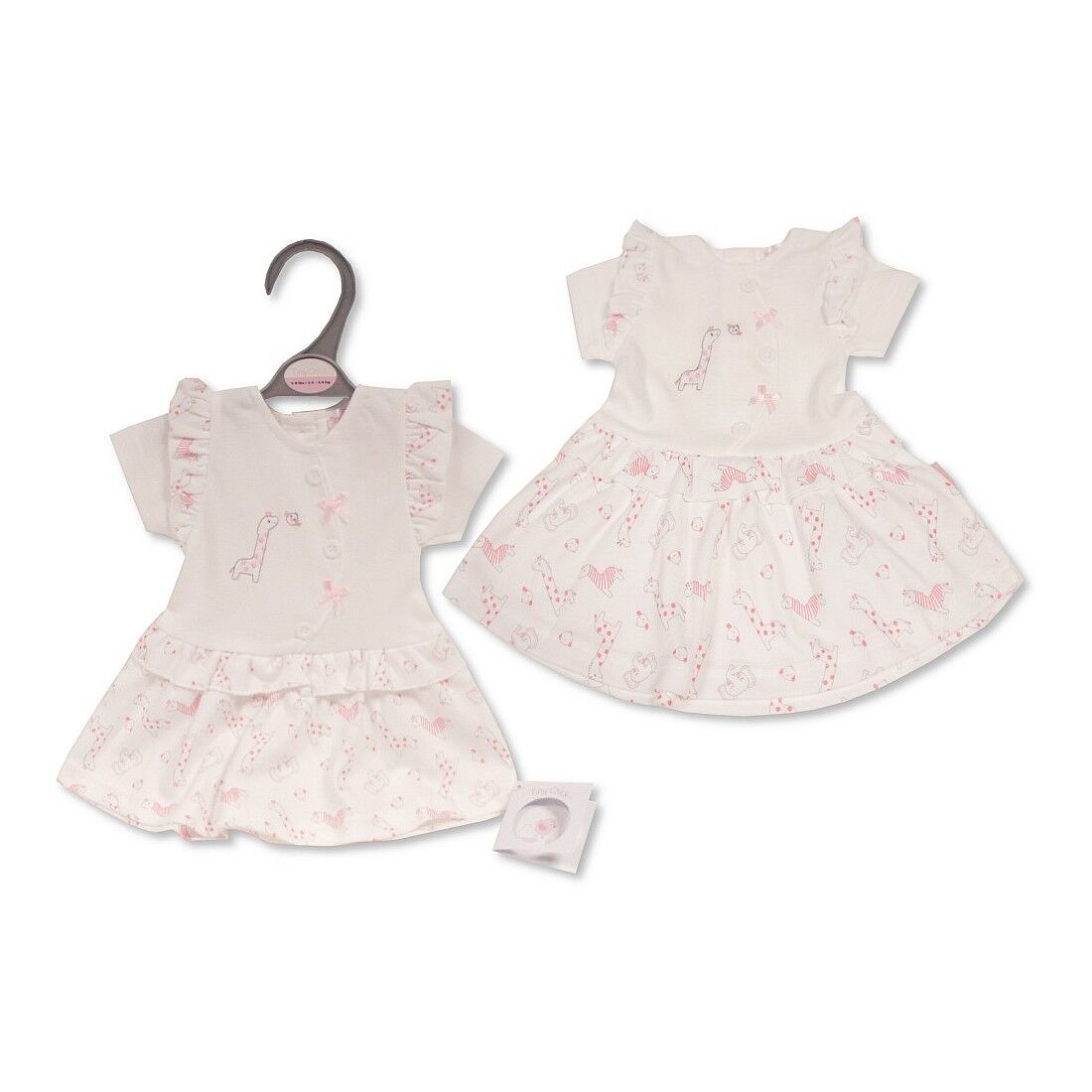 Kleidchen für Frühchen-Mädchen mit Schleifen – Giraffe