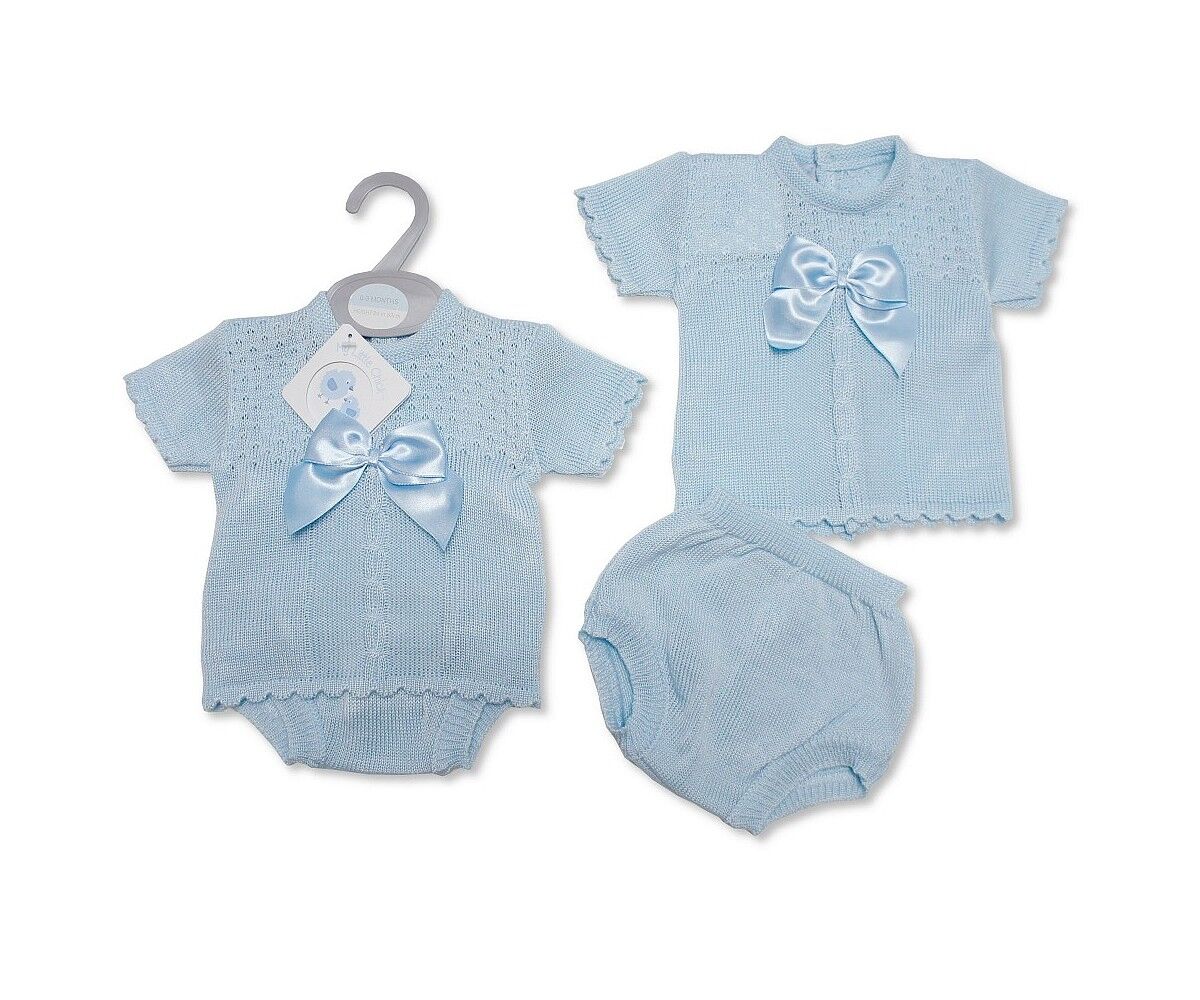 Baby Boys Knitted 2 pcs Set with Bow