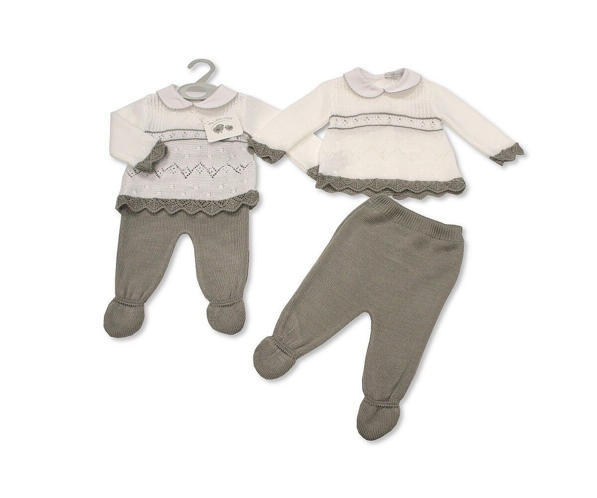 Knitted Baby Long 2 pcs Set with Collar