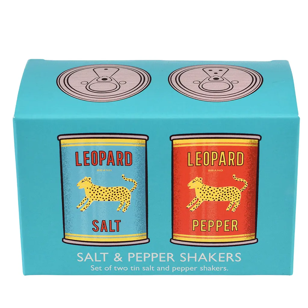 Buy wholesale Tin salt and pepper shakers - Leopard