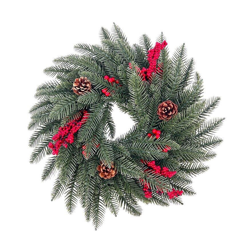 Rosca Navidad Pino Plást.Verde, 45Cm