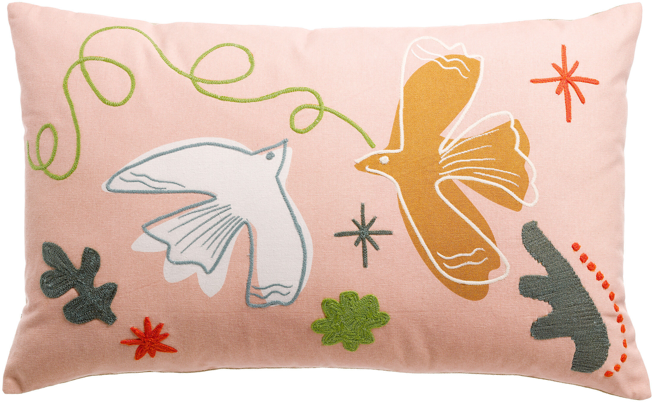 Coussin brodé Anka Bois de Rose 40 x 65