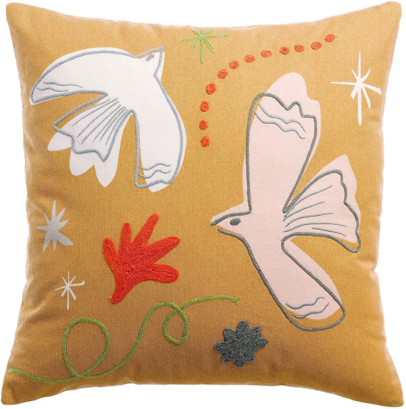 Coussin brodé Anka Cannelle 45 x 45
