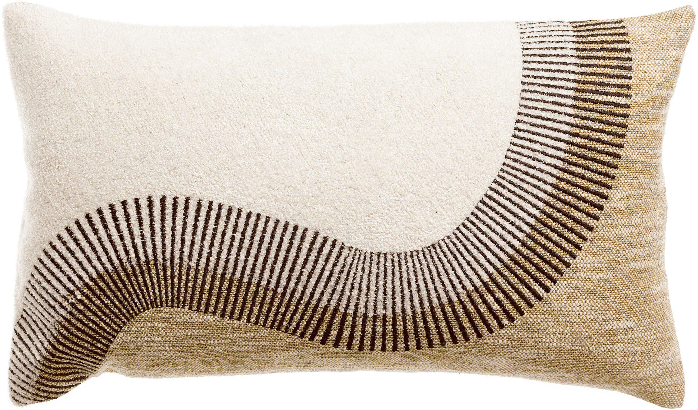 Coussin brodé Hiro Naturel/Galet 30 x 50
