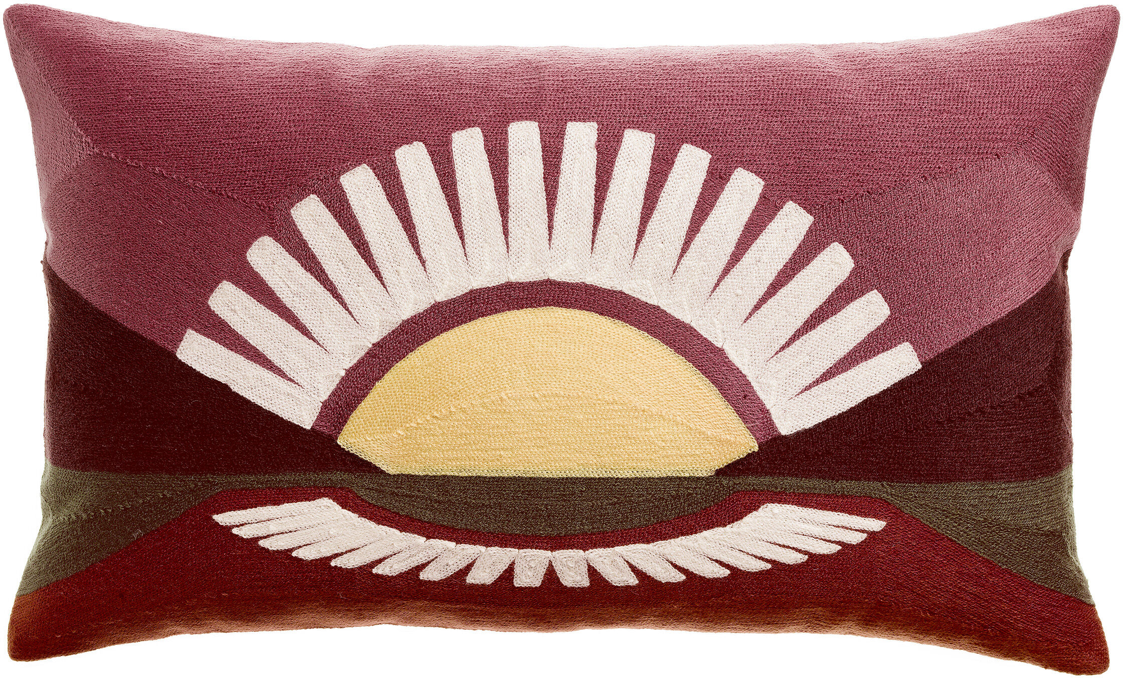 Coussin brodé Eol Bordeaux 30 x 50
