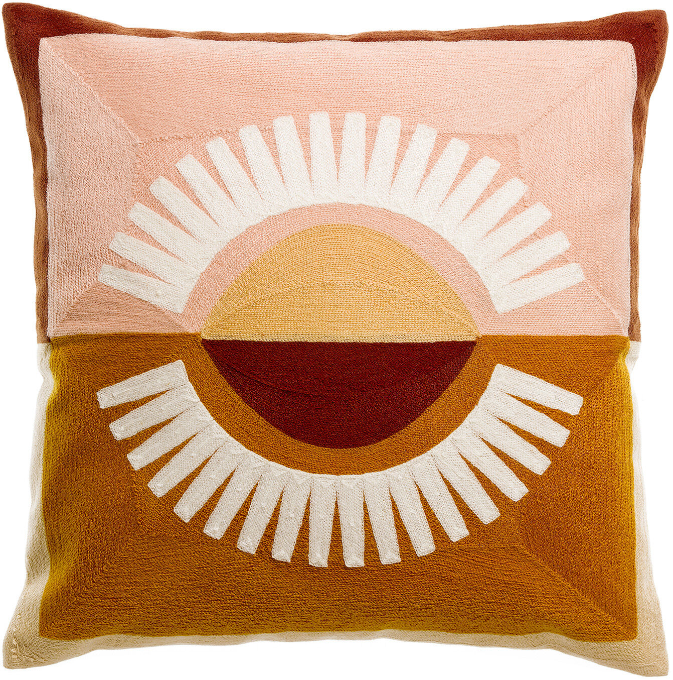 Coussin brodé Eol Naturel 45 x 45