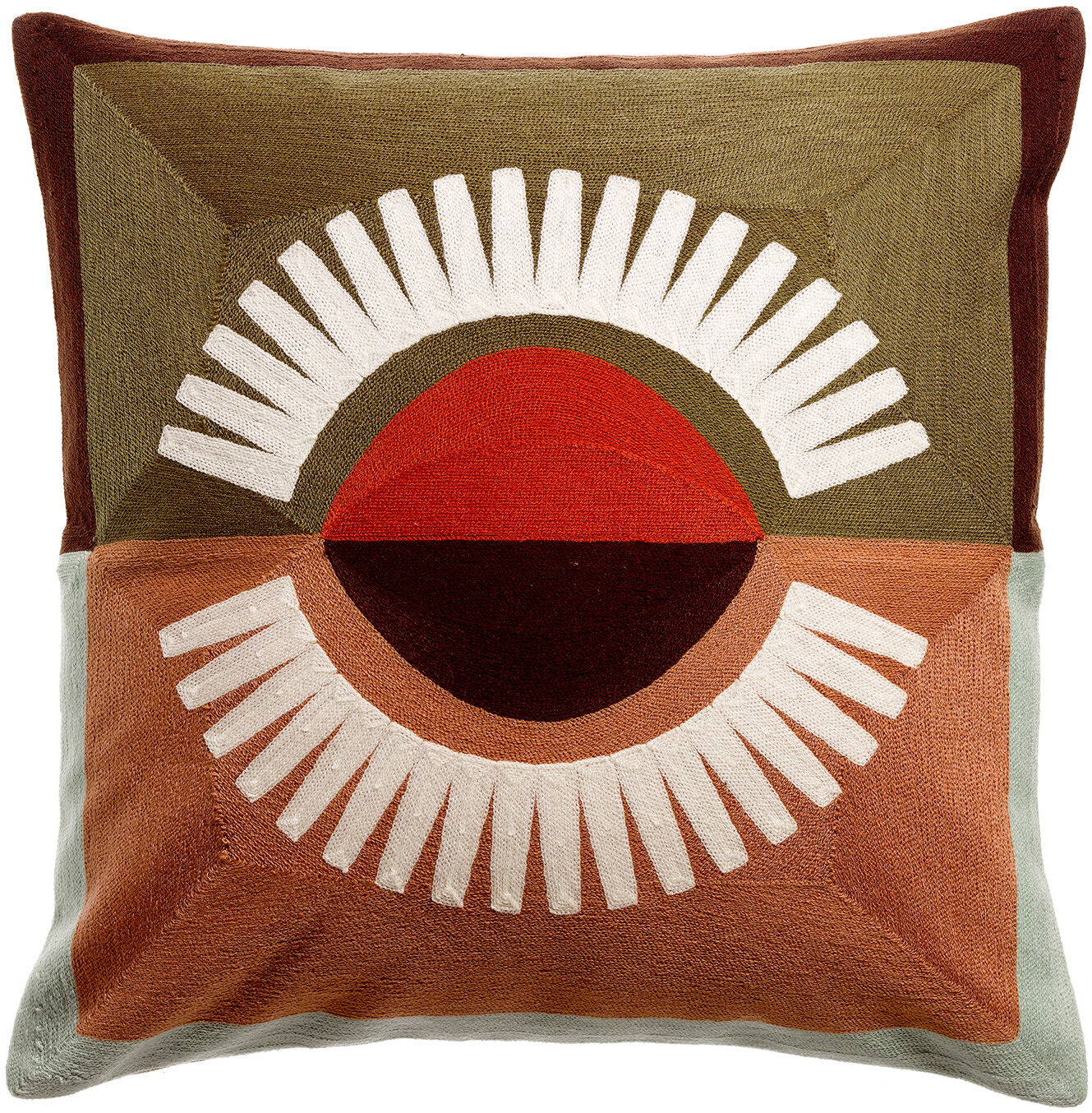 Coussin brodé Eol Mineral 45 x 45