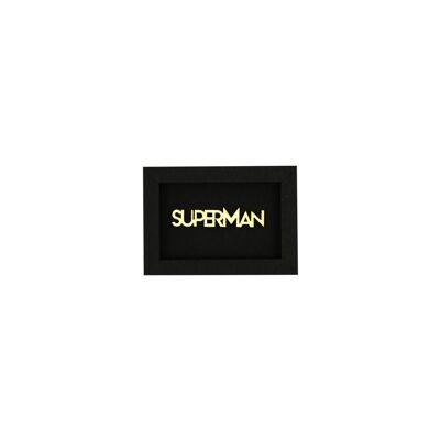 Superman - frame card wood lettering magnet