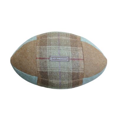 Rugby Ball Cushion - Hampton - Natural Cotton Gift Bag