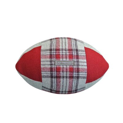 Rugby Ball Cushion - Rose - Natural Cotton Gift Bag