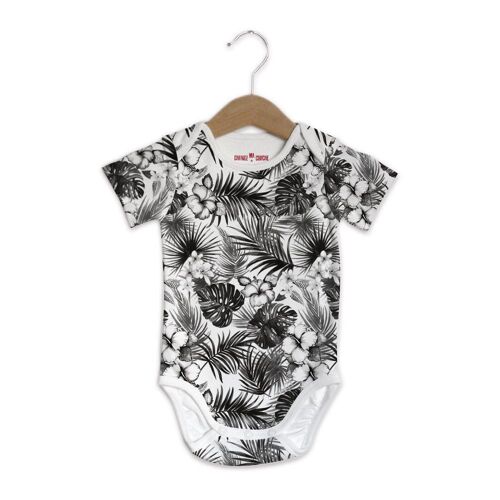 Body - Tropical Black and White - Manches Courtes