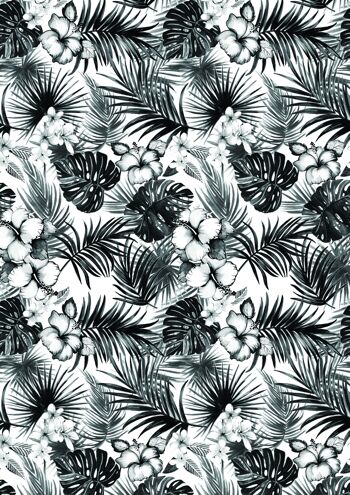 Body - Tropical Black and White - Manches Courtes 2