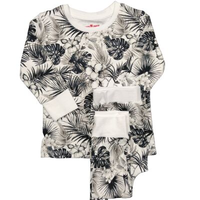 Pijama - Tropical Black and White - 2 piezas (2-3 años)