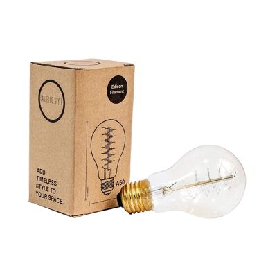 Gold GLS Incandescent Spiral Filament Bulb 40W E27 Dimmable