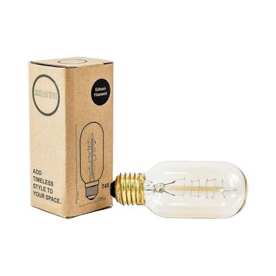 Gold Tubular Filament Incandescent 60W E27 ES Screw Dimmable