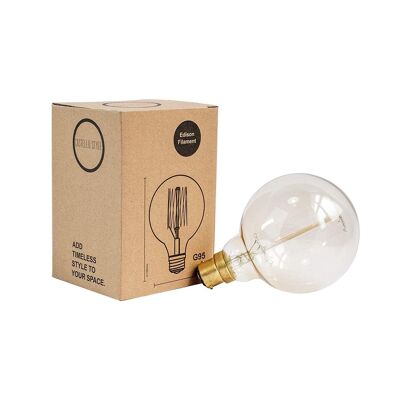 Gold 95mm Globe Carbon Filament 60W B22 BC Bayonet Dimmable