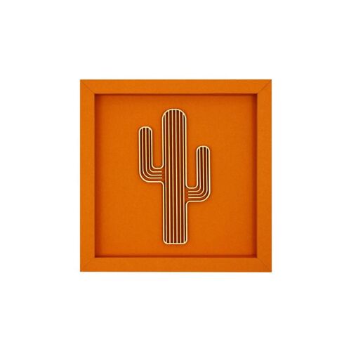 Kaktus - Rahmen Karte Holzschriftzug