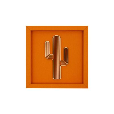 Cactus - cadre carte bois lettrage