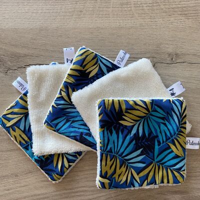 Washable and reusable wipes "Fern leaves"