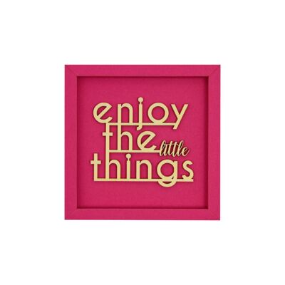 Enjoy the little things - Rahmen Karte Holzschriftzug Magnet