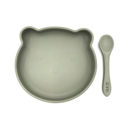 My Teddy Plate & Spoon in Sage