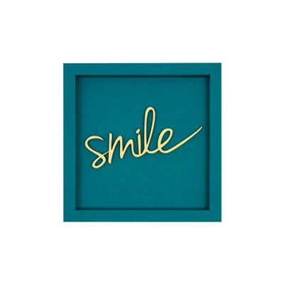 Sonrisa - letras de madera de tarjeta de marco