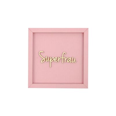 Superwoman - frame card wood lettering