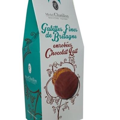 Thin pancakes from Brittany coated with milk chocolate