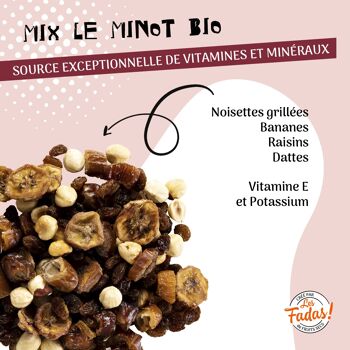 FRUITS SECS / MIX LE MINOT BIO 7x145G (noisettes, bananes, raisins, dattes) 5