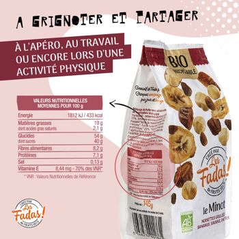 FRUITS SECS / MIX LE MINOT BIO 7x145G (noisettes, bananes, raisins, dattes) 6