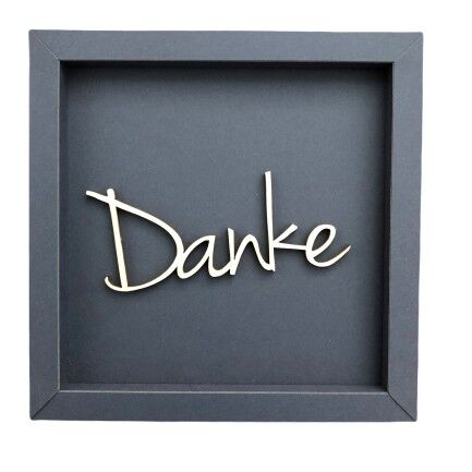 Danke_kursiv- Rahmen Karte Holzschriftzug